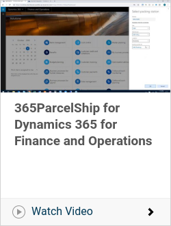 365ParcelShip for Dynamics 365 for Finance and Operations