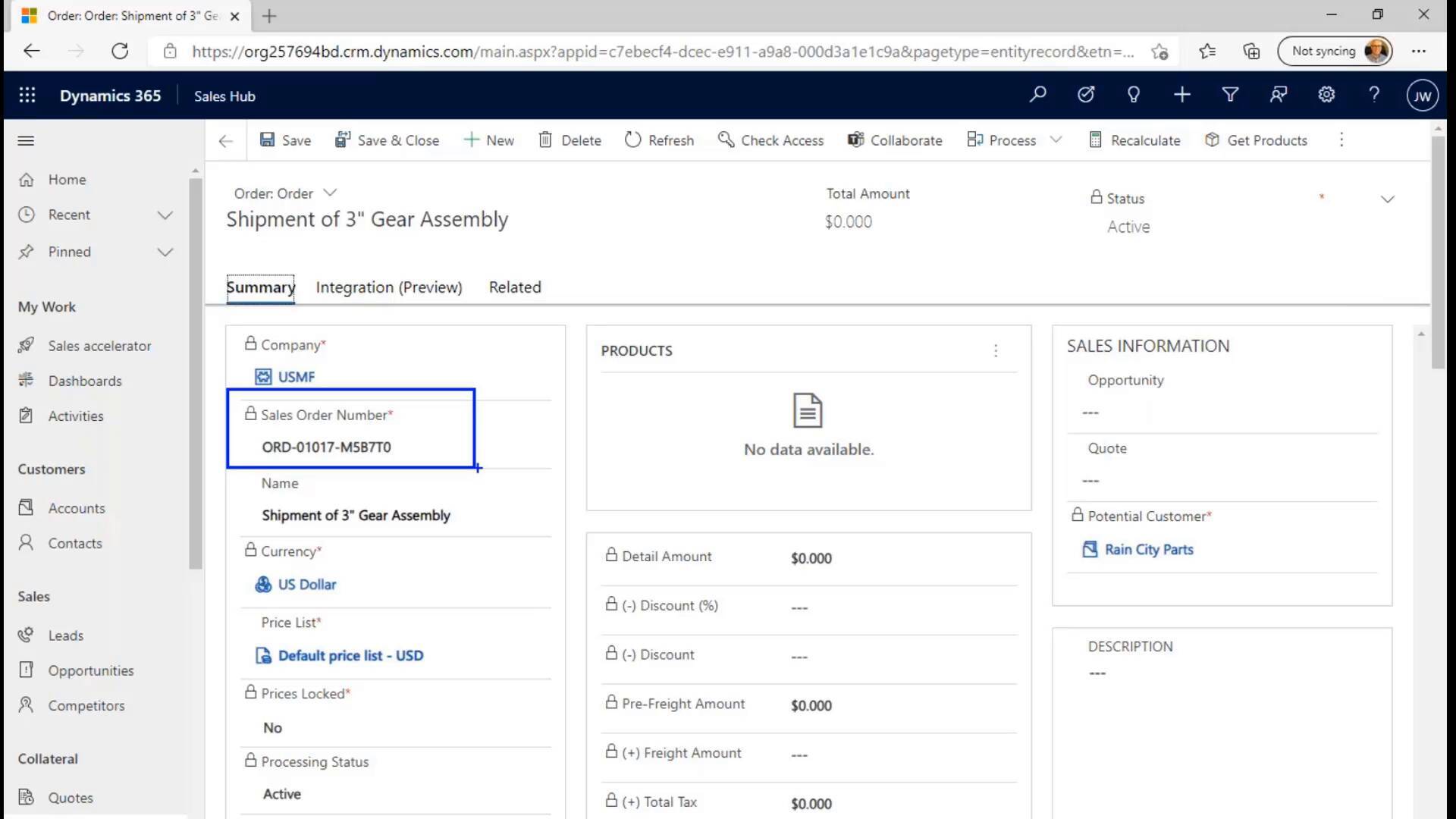 Dynamics 365 CE Integration with Finance & SCM