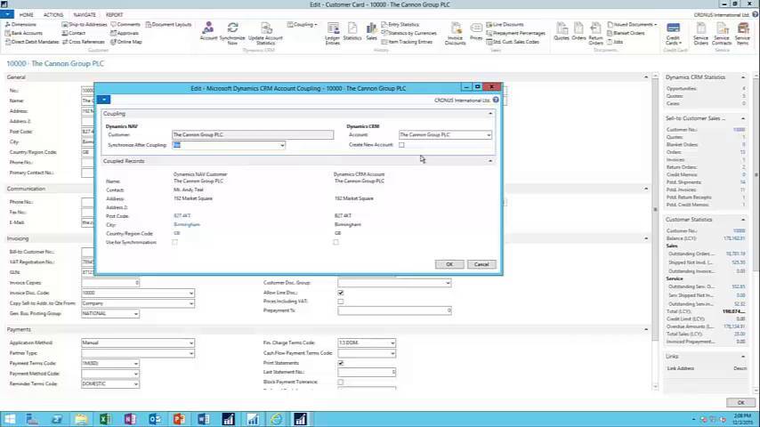 Microsoft Dynamics NAV 2016 Integration with Dynamics CRM