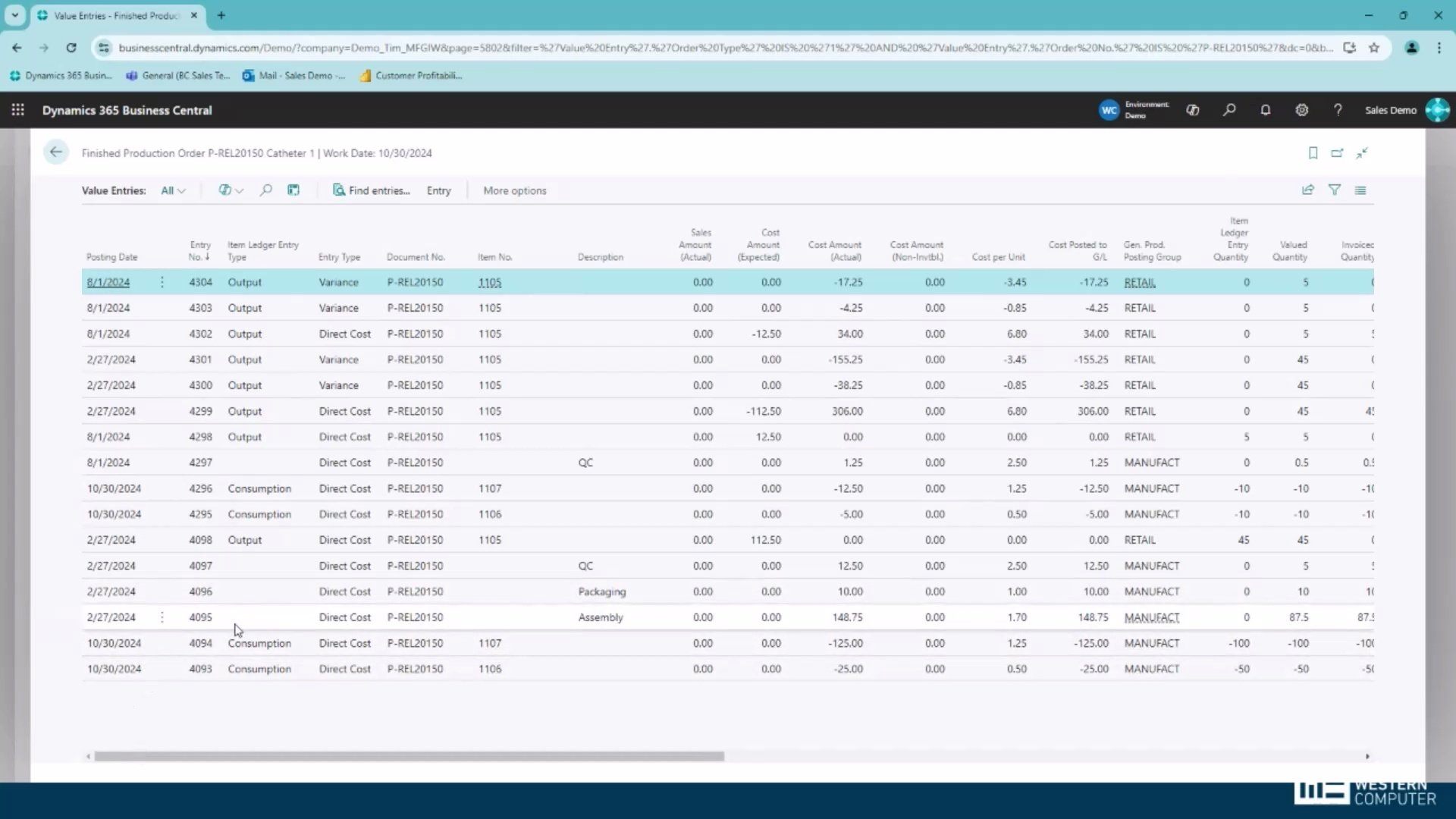 Master Manufacturing Costing in D365 Business Central