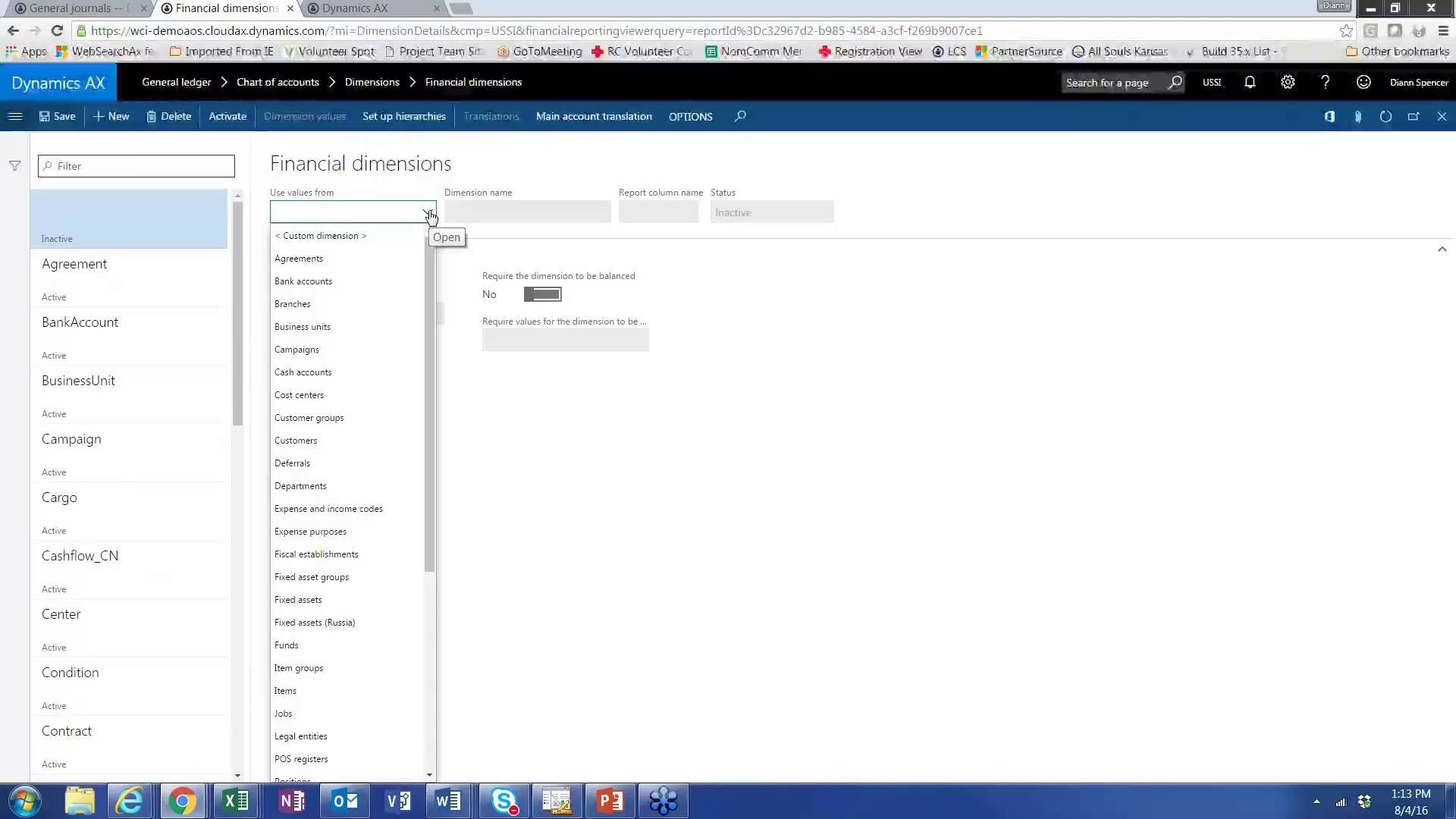 Financial Analysis with Financial Dimensions in Dynamics AX