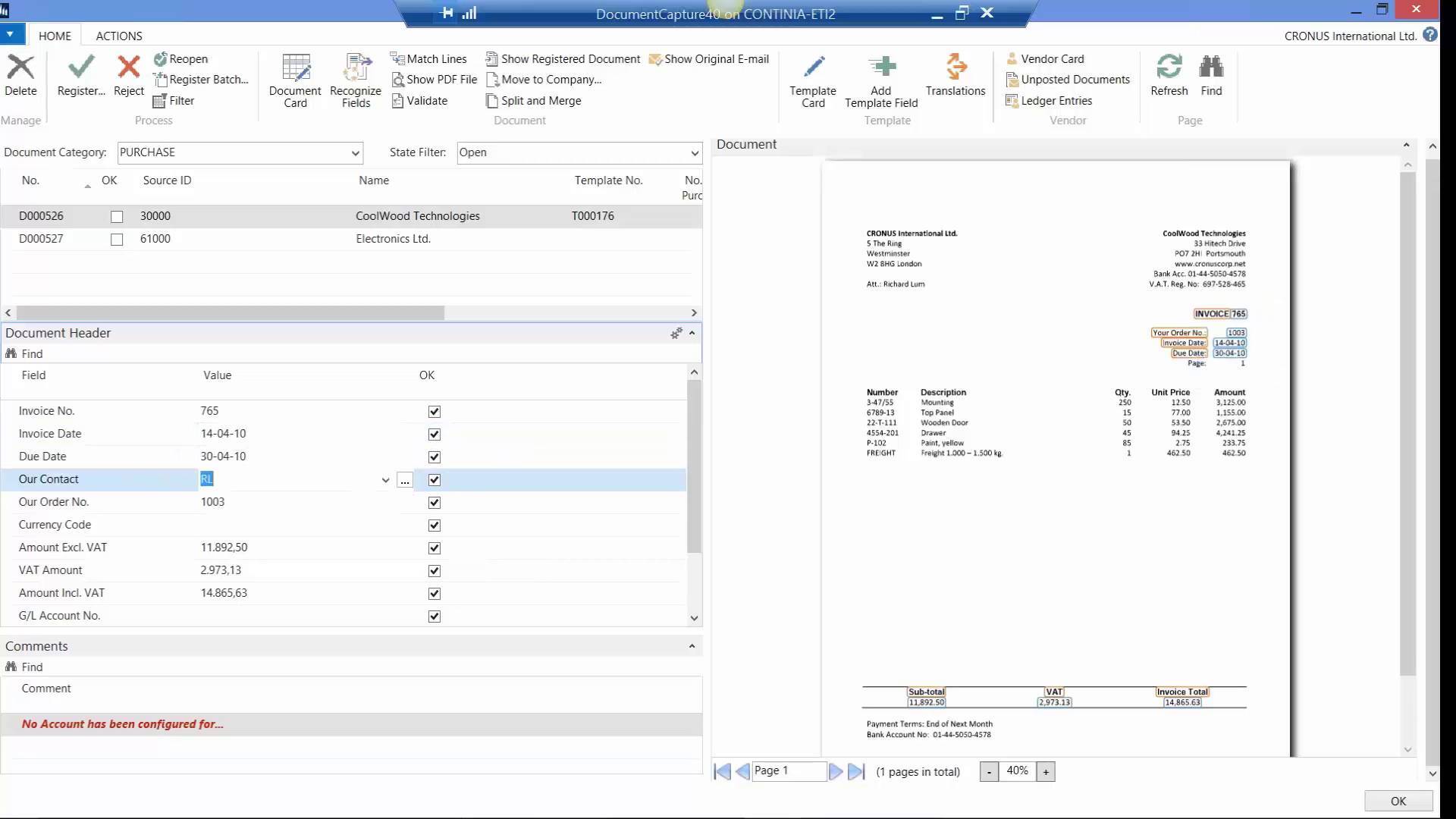 Continia Document Capture for Microsoft Dynamics NAV