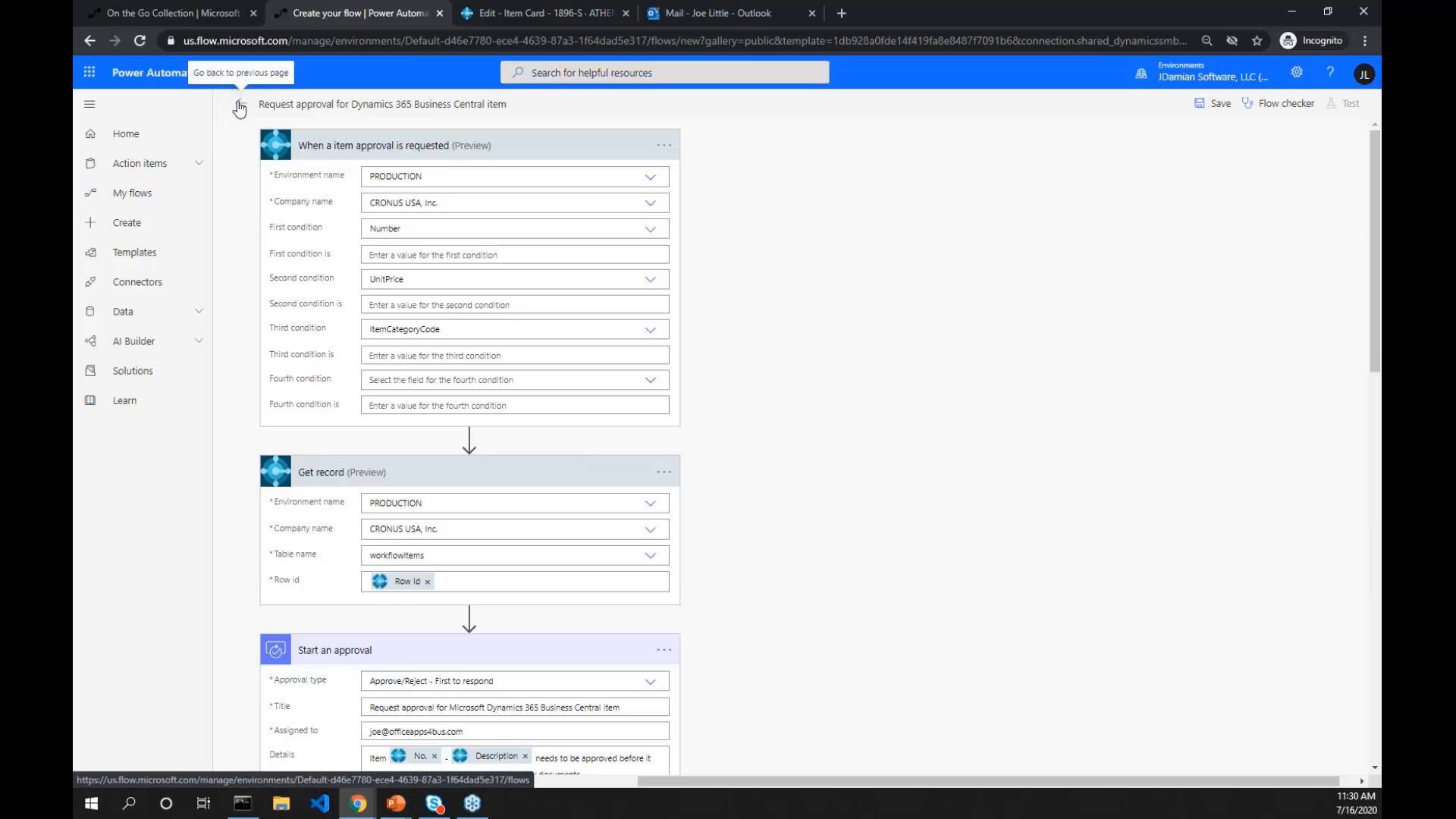 Power Automate - Workflows for the Business Professional Using D365 Business Central