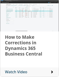 How to Make Corrections in Dynamics 365 Business Central