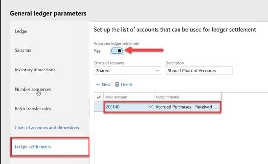 Screenshot of Dynamics 365 for Finance & Operations Ledger Settlements