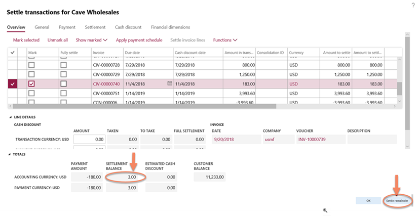 Screenshot of Dynamics 365 Finance and Operations Payment Journal