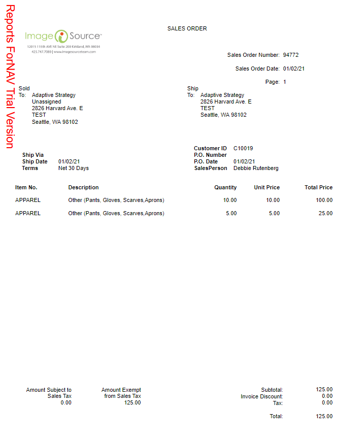 Screenshot of ForNAV Report