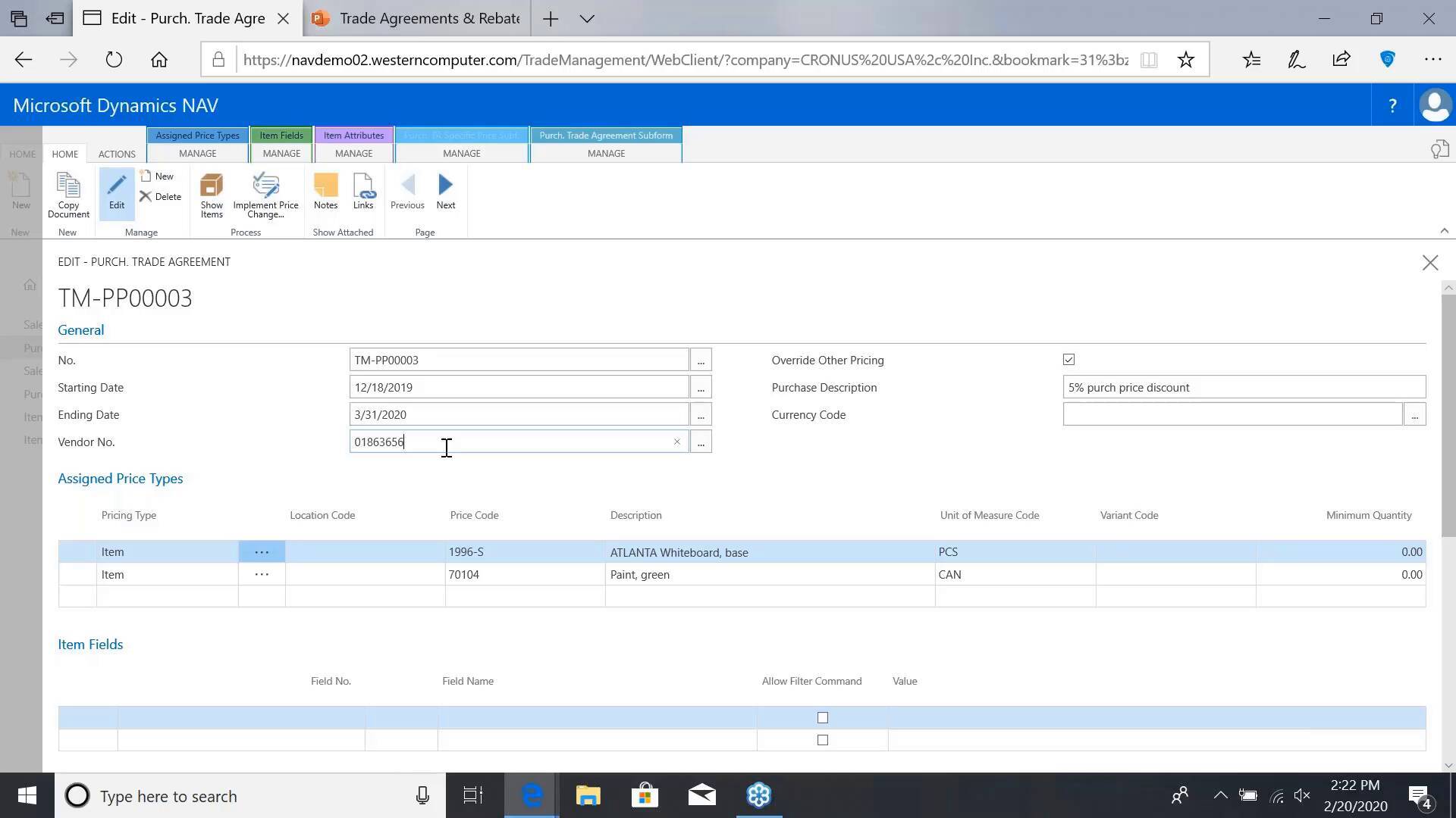 Trade Agreements & Rebates in D365 Business Central
