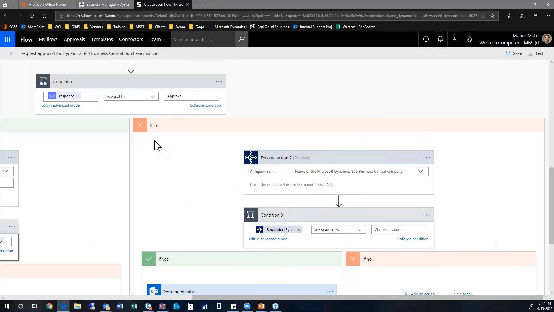 Using Power Automate Integrated with D365 Business Central