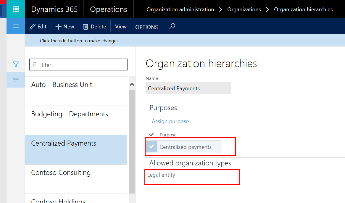 D365 Organization Hierarchies Screenshot