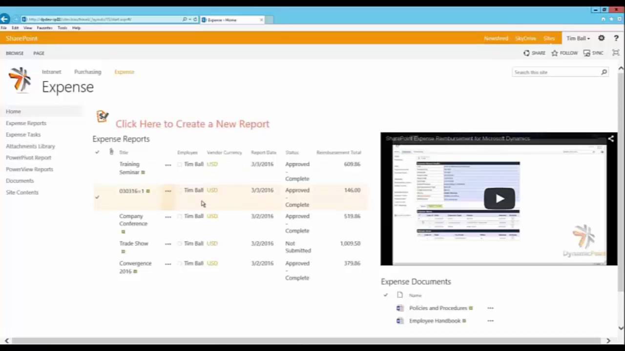 Western Computer Presents SharePoint Expense Management for Microsoft Dynamics NAV by DynamicPoint |