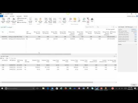 Job WIP Cockpit in Dynamics NAV 2016