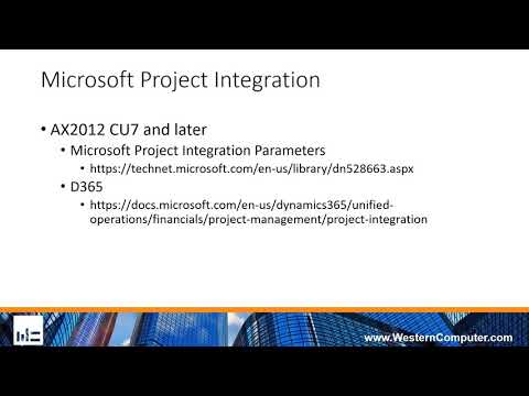 Microsoft Project Integration into the WBS in AX2012 and D365 for Finance and Operations