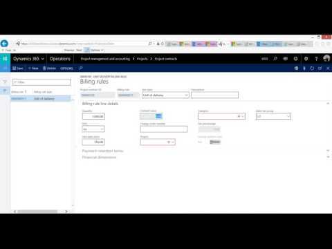 Dynamics 365 for Operations: Unit of Delivery Billing Rule