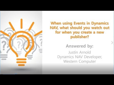 What To Watch Out for Creating a New Publisher Using Events in NAV