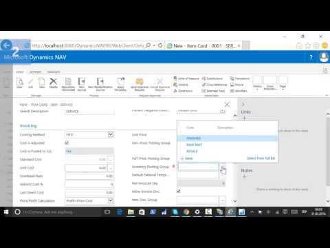 How Do I Use An Item as a Service in Dynamics NAV 2016