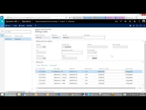 Dynamics 365 for Operations: Milestone Billing Rule