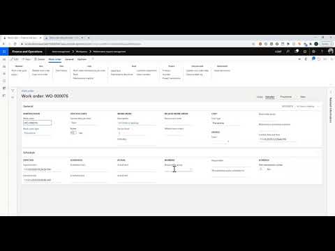 Processing Maintenance Requests: Work Orders Using the Asset Management Module in Microsoft D365 SCM